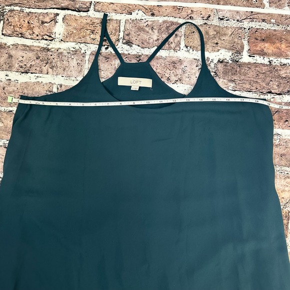 LOFT Deep Teal Green Sleeveless Tie‎ Waist Dress Casual Dress Size Medium - Picture 5 of 11